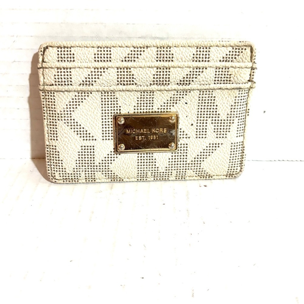 Michael Kors Cream and Gold Card Holder